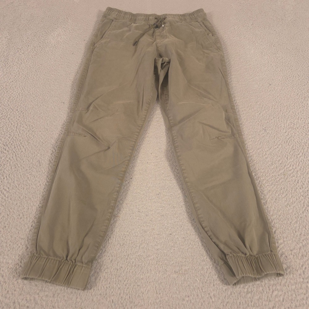 Zara Pants Mens Small Olive Slim Fit Jogger Waist Cuffed Stretch Cotton Twill
